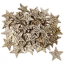 Artículo Decoración dispersa estrellas de madera Navidad natural Ø4cm 72 piezas