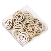 Artículo Huevo de Pascua con conejo Madera natural 4cm 72pzs