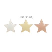 Artículo Estrellas de madera Rosa, blanco y amarillo Ø3cm 9uds