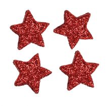 Artículo Estrellas decorativas dispersas rojo 2,5 cm mica 96 piezas