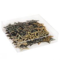 Artículo Decoración dispersa Estrella navideña madera 4 colores Ø4cm 72 piezas