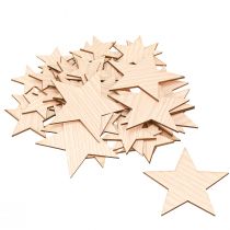 Artículo Decoración dispersa Estrellas navideñas marrón natural Ø3–5,5 cm 48 piezas