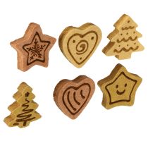 Artículo Decoración para esparcir adornos navideños de madera para mesa, surtidos, 4 cm, 12 unidades