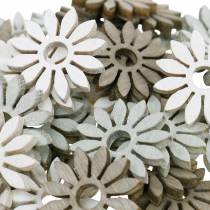 decoracíones para esparcir flor marrón, gris claro, flores blancas de madera para esparcir 144p