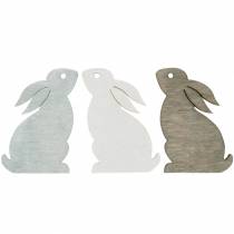Conejos de Pascua dispersos marrón, gris claro, blanco para esparcir 72 piezas