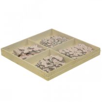 Artículo Dispersión de madera decorativa, piezas dispersas primavera Pascua rosa 2–4cm 64p