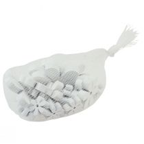 Artículo Decoración dispersa decoración de mesa de madera flores blancas Ø2cm–6cm 20 piezas