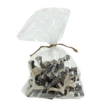 Artículo Decoración dispersa de alces de madera, decoración de mesa, Adviento encalado 30 piezas