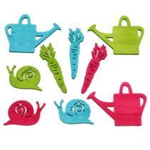 Artículo Decoración dispersa figuras de madera jarra caracol zanahoria 4cm - 6cm 72 piezas