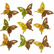Scatter decoración mariposas madera verde/amarillo/naranja 3×4cm 24p