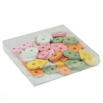 Artículo Decoración dispersa casita para pájaros decoración de mesa de madera de colores 2,5–3,5 cm 48 piezas