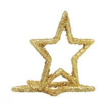Artículo Decoración dispersa Estrellas navideñas purpurina dorada Ø4cm 120 piezas