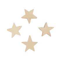Artículo Decoración dispersa Estrellas navideñas Estrellas de madera natural Ø4cm 24 piezas