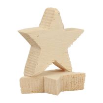 Artículo Decoración dispersa Estrellas navideñas Estrellas de madera natural Ø4cm 24ud