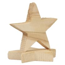 Decoración dispersa Estrellas navideñas Estrellas de madera natural Ø5,5 cm 12 piezas