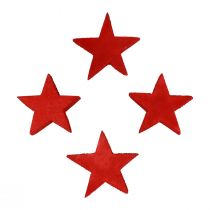 Decoración dispersa estrellas navideñas estrellas rojas de madera Ø4cm 24 piezas