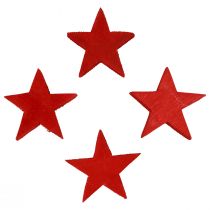 Decoración dispersa Estrellas navideñas estrellas rojas de madera Ø5,5cm 12 piezas