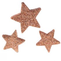 Artículo Decoración dispersa Estrellas navideñas estrellas dispersas rosa Ø4/5cm 40 piezas