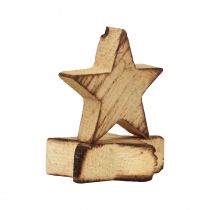Decoración dispersa Estrellas navideñas Estrellas de madera flameadas Ø4cm 24 piezas