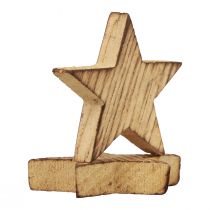 Decoración dispersa Estrellas navideñas Estrellas de madera flameadas 5,5 cm 12 piezas