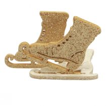 Artículo Decoración dispersa decoración de invierno patín de hielo de madera brillo 4x3,5 cm 72 piezas
