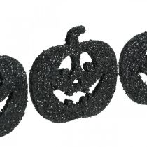 Decoración de dispersión Decoración de calabaza de Halloween 4cm negro, purpurina 72 piezas