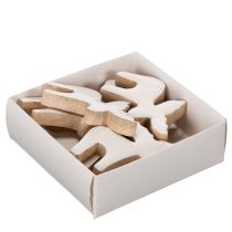 Artículo Figura decorativa de madera de alce, de pie, para decoración navideña, 6 cm, 8 piezas.