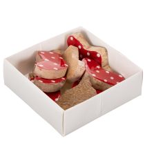Artículo Calcetines de lunares, decoración navideña para la mesa, 6 cm, 8 unidades