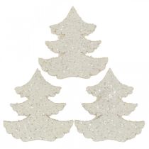 Artículo Scatter decoración Navidad abeto brillo blanco 4cm 72p