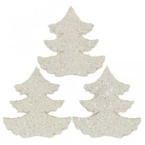 Artículo Decoración dispersa árbol de Navidad brillo blanco 4cm 72 piezas