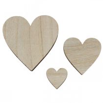 Corazones de madera Scatter Decoración Corazón Naturaleza Marrón Decoración de mesa 29St