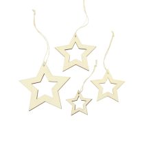 Estrellas de madera decoración decoración percha estrella de madera natural 6/8/10/12cm 16uds