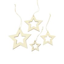 Estrellas de madera decoración decoración percha estrella de madera natural 6/8/10/12cm 16uds