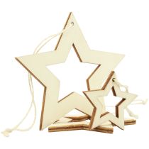 Artículo Estrellas de madera decoración decoración percha estrella de madera natural 6/8/10/12cm 16uds