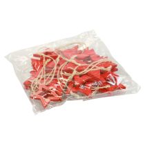 Artículo Estrellas de madera decoración decoración percha estrella de madera rojo 6/8/10/12cm 16 piezas