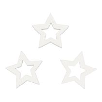 Decoración dispersa estrellas navideñas estrellas de madera blancas Ø4cm 54ud