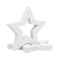 Decoración dispersa estrellas navideñas estrellas de madera blancas Ø4cm 54ud