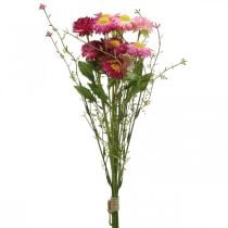 Rhodanthe rosa-rosa, flores de seda, planta artificial, ramo de flores de paja L46cm