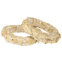 Artículo Corona de paja sin aros, base para corona de paja, aro de paja de 15/3 cm, 2 piezas