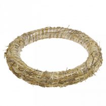 Artículo Corona de paja en blanco de 30 cm, juego de 2 piezas para decoración de Adviento, corona de puerta DIY de 30/6 cm, 2 piezas
