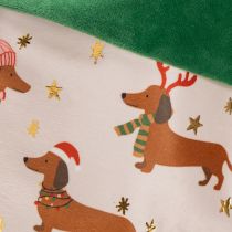 Artículo Calcetín navideño con estampado de perro salchicha, 50 cm