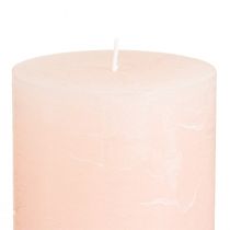 Artículo Velas de pilar rosas, rosa claro, color liso, 70 x 100 mm, juego de 4, vela de Pascua, decoración de boda