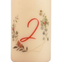 Artículo Juego de velas de corona de Adviento 1-4, color crema, motivo navideño, calidad RAL, fabricado en Alemania, 130/70 mm, 4 unidades