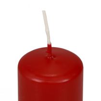 Artículo Velas de pilar rojas velas de Adviento pequeñas rojas antiguas 60/40mm 24ud
