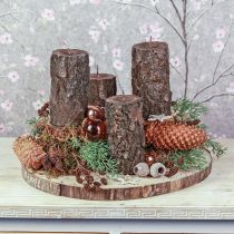 Vela decorativa tronco de arbol marrón 130/65mm 1ud