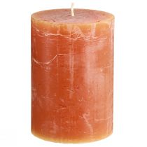 Artículo Velas de pilar naranja oscuro color sólido Sunset 85×120mm 2 piezas
