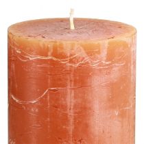Artículo Velas de pilar naranja oscuro Sunset de 85 x 120 mm (2 unidades), teñidas, decorativas y acogedoras.