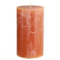 Artículo Velas de pilar naranja oscuro color sólido Sunset 85×150mm 2ud