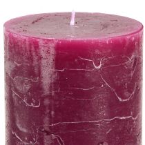 Artículo Juego de 12 velas de pilar en tonos frutos rojos, teñidas por completo, 70x120 mm - Decoración versátil para el hogar