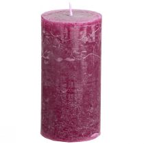 Artículo Velas de pilar lisas Velas Berry violeta 50×100cm 4 piezas